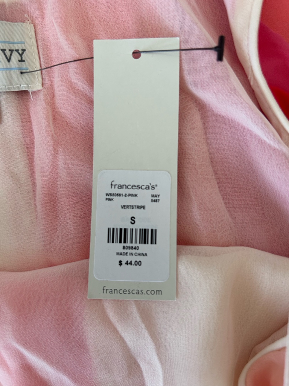 Jun & Ivy Ombré Pink Mini Dress color-block panels in pink & cream Size Small - Picture 8 of 10